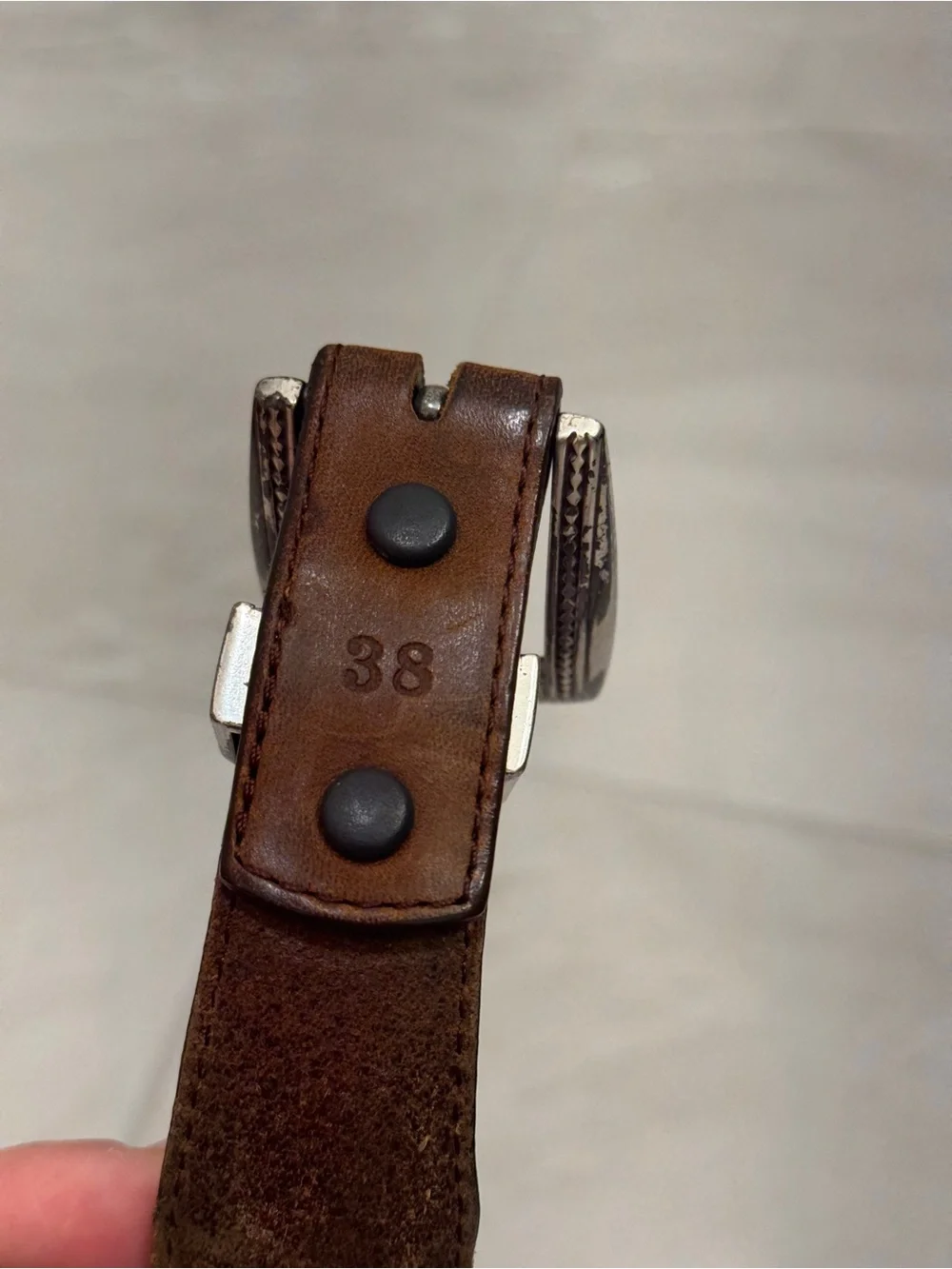 Western Style Brighton Brown Leather Braided Accent Belt